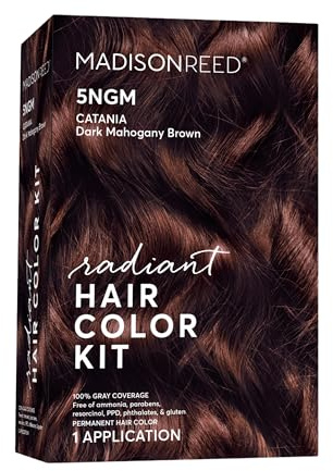 Madison Reed Radiant Hair Color Kit - 5NGM Dark Cinnamon Brown with Gold Mahogany Tones (Catania Brown), Dimensional Gray Hair Blending Permanent Hair Dye, PPD-Free & Ammonia-Free, 1 Pack