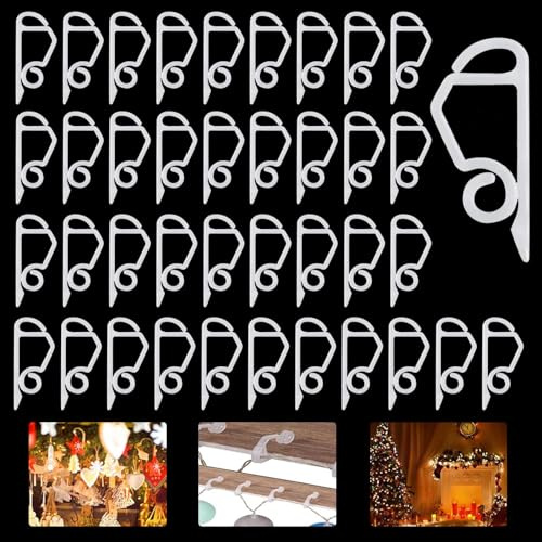 Leonshco 120 Stücke Weihnachtslicht Clips, Mini Dachrinne Lichterkette Befestigung Regenrinne, Hang Haken, Dachrinnenhaken Zubehör für die weihnachtliche Gartendekoration