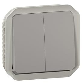 Controllo doppio - 10a - grigio - componibile - Legrand plexo 069525l - Interruttore Bipolare