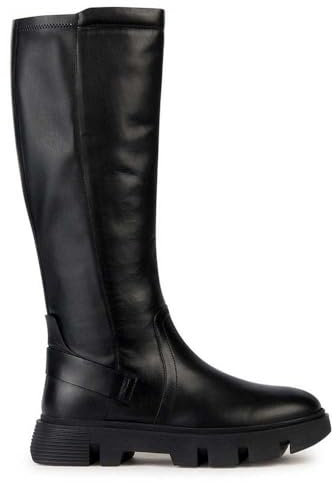 Geox D Vilde, Stivali Alti al Ginocchio Donna, Nero, 36.5 EU