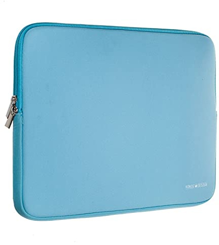 König Design Borsa per PC portatile, 17 pollici, custodia protettiva per notebook, antiurto, custodia per laptop, custodia per PC, azzurra