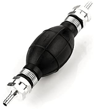 LST Kraftstoff Handpumpe Umfüllpumpe mit 6mm Schlauchanschluss, Förderpumpe für Benzin, Diesel, Öl, Wasser, Sechskantgewinde 22 mm, Einwegpumpe, Siphonpumpe für Kraftstoffsysteme