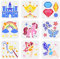 FINGERINSPIRE 9 Stück Fantasy Themen Schablonen 15x15 cm Schmetterlingsschablone Kunststoff Einhorn Sterne Feen Schloss Krone Zauberstab Muster Schablonen Sets Schablonen Für Tagebuch Scrapbooking