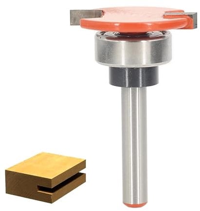 Sinoprotools Top Bearing Slot Cutter Router Bit 1/4 Inch Shank - 5/32 Height, 1-1/4 Dia, 1/4 Depth, Carbide Tip Slot Cutting Bit/Slotting Cutter, for Wood Flooring Grooves