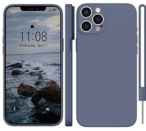 WXX für iPhone 12 Pro Hülle Silikon Case, Handyhülle für iPhone 12 Pro Dünn Slim mit Microfiber, Kratzfeste Rundumschutz Case Hülle für iPhone 12 Pro 6.1'' Blau Gray