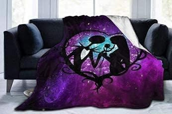 Ankeyoo Nightmare Weihnachtsdecke, ultraweich, Flanell-Fleece, Sommersaison, leicht, für Wohnzimmer, Bettwäsche/Schlafzimmer, Valentinstagsliebhaber (L x B x H): 203 x 152 cm