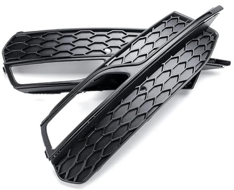 Rejilla delantera Luz Antiniebla Delantera Cromada/negra Coche Cubierta Parrilla Marco Rejilla Lámpara Antiniebla Para Audi S3 A3 S-line 2013-2017 8V3807682L Rejilla de luz antiniebla(09)