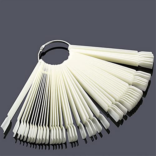 Generic 40 Stäbchen für künstliche Nagellack-Kapseln, praktischer Fächer, Nail Art (40, nature)