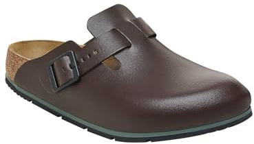 Birkenstock Damen Herren Boston Pro Hausschuhe Leder Pantoletten - Clogs - Zertifiziert nach EN ISO 20347:2043 - Berufsschuhe für Medizin, Gastronomie und Service - Java - 35 - Schmal
