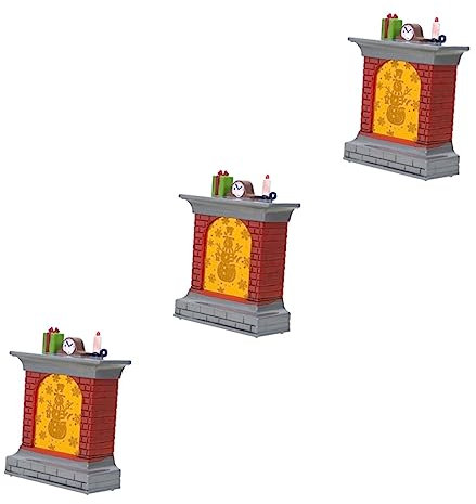Ciieeo 3st Weihnachtliches Dekoratives Accessoire Tischkaminlaterne Leuchtender Tischkamin Weihnachten Leuchtender Kamin Geführte Laterne Tischdekoration Mini Zubehör