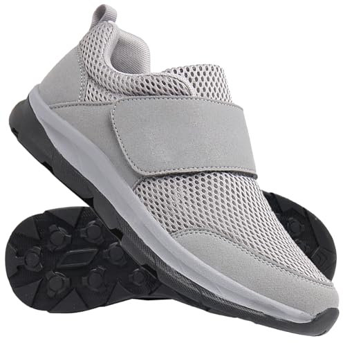AEHO Scarpe da Ginnastica Sportive Scarpe pianta Larga Uomo Scarpe Uomo Pianta Larga Scarpe Sportive Ortopediche Scarpe per Diabetici Donna Chiusura,Grigio,38/240mm