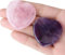 YATOJUZI Juego de 2 piedras de preocupación para el pulgar para curar la ansiedad, amatista, cuarzo rosa, corazón, piedras preciosas de bolsillo, piedras de cristal natural talladas a mano, piedra de