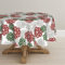 Artoid Mode Blumen Rot Grün Dahlien Herbst Tischdecke Rund 140 cm, Saisonnal Fall Fleckschutz Tischwäsche Küche Dekoration Urlaub Party Dekor