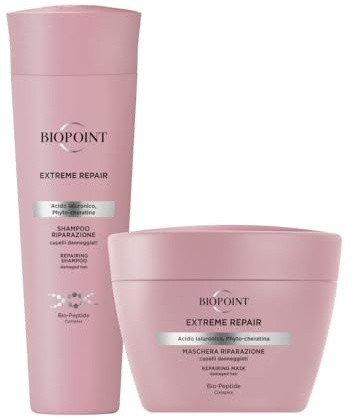 Biopoint Extreme Repair - Shampoo 200ml + Maschera 200ml, Azione Nutriente, Fortificante e Ristrutturante, Donano Morbidezza e Setosità al Capello