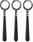 JewelryWe Zorro 3er Set: Schwarz Edelstahl Roronoa Zoro Creolen Huggie Ohrringe Clip On Hängende One Piece Lorenor Zorro Cosplay Anime Liebhaber Fans Schmuck