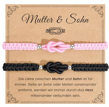 VU100 Geschenke Mutter Tochter Sohn Armband Schulkind 2026 Mädchen Jungn | Muttertags Weihnachts Geburtstags Einschulungsgeschenke Schulanfang Geschenke für Mädchen Jungen Mama