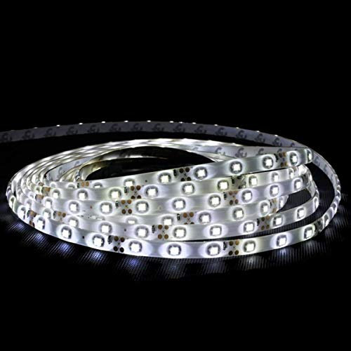 ECD Germany LED Leiste 4m, 3528 SMD, Kaltweiß 6000K, 240 LEDs, 60 LEDs/m, 12V, Wasserdicht IP65, LED Band Streifen Stripe Lichtleiste Lichtband Lichterkette Beleuchtung Strip Deko Licht Wasserfest