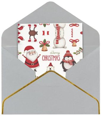 Weihnachtskarte mit Weihnachtsmann-Aufdruck, 11,4 x 15,7 cm