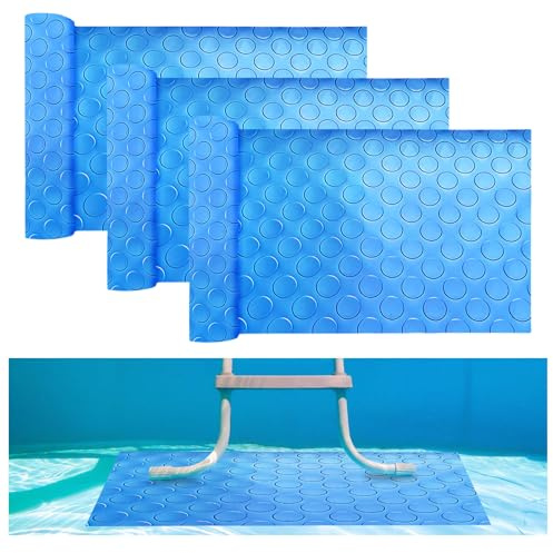 Lot de 3 tapis d'échelle de piscine, 90 x 23 cm, tapis de protection pour échelle de piscine, tapis de protection antidérapant pour piscine