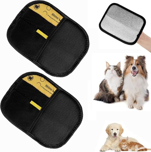 KiBlithemor Fell Magnet Handschuh, 2 Stück Fell Magnet Static Removal Gloves for Pet Hair, Tierhaarentferner Handschuh, Hundehaare Entfernen, Fellmagnet zum Reinigen von Kleidung und Möbeln