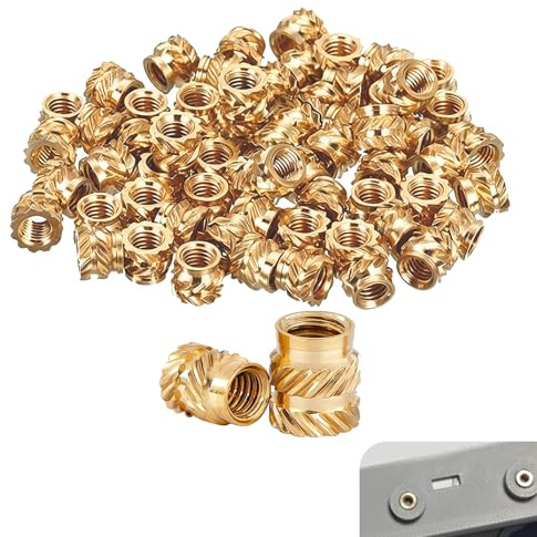 100 PCS M3 Heat Set Inserts, Threaded Inserts for 3D Printing, Brass Knurled Insert Nuts for 3D Components, Secure Fastening for Plastic Parts, M3 Metric Internal Thread, Fasteners for Thermoplastics