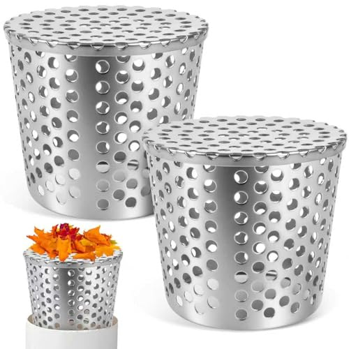 KOVSGQ Takränna Lövskydd fallrör Regnrännor Lövskydd Fallrörfilter Lövfångstskålar Fallrörskydd 75-90mm 2 st Anti-blockering rostfritt stål Takrännskydd för takrör Avlopp Och fallrör