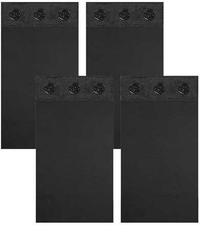 Body Damen verlängerndes, 4 Stück weiches und komfortables Design mit Druckknöpfen | Fügt enger Kleidung mehr Länge hinzu | Abnehmbar und waschbar Schrittverlängerung 10x5 cm(Schwarz, Drei Knöpfe)