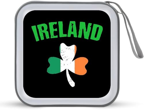 St. Day And Patrick's Ireland Flag 40 Capacity CD Case Hard Plastic Portable Travel DVD Cases Protective Storage Organizer Binder