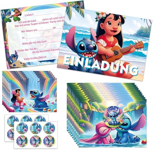 12x Einladungskarten Kindergeburtstag,Thema Party Geburtstag Einladung | 12 Vorgefüllte Geburtstagseinladungen auf Deutsch + Umschläge + Sticker,Einladungen für Feierlichkeiten Geburtstag