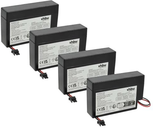 vhbw 4X Akku kompatibel mit Rollomatic DFR 2000 Nr. 1 (800mAh, 12V, AGM, AMP Stecker)