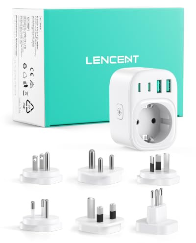 LENCENT Reiseadapter Weltweit Set Typ B, D, G, I, L, O, Universal Adapter | International Travel Socket Adapter for USA England Italien Costa Rica Mexico Thailand Maldives Australia, Kreuzfahrt