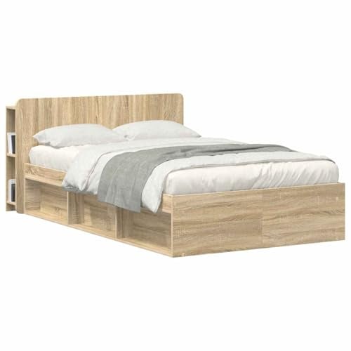 vidaXL Kopfteil Schrank mit Speicher Sonoma Holzwerkstoff, Stylischer U-förmiger Holz-Kopfbereich, Multifunktionale Kommode, Moderne Möbel, Organisierer, Stauraumlösung