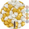 EinsSein 1kg Schokoherzen Dragees Mix medium weiss-gold pearl Gastgeschenke Hochzeit, Taufe, Kommunion, Kindergeburtstag | Schokodragees, Dragees in Herzform bzw. Schokolinsen als Ersatz für
