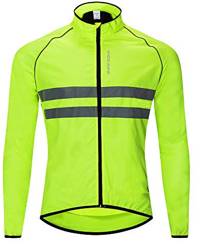 WOSAWE Hommes Vestes de Cyclisme Coupe-Vent Imperméable Vélo Vêtements Manches Longues VTT Manteau (BL215 Vert XXXL)