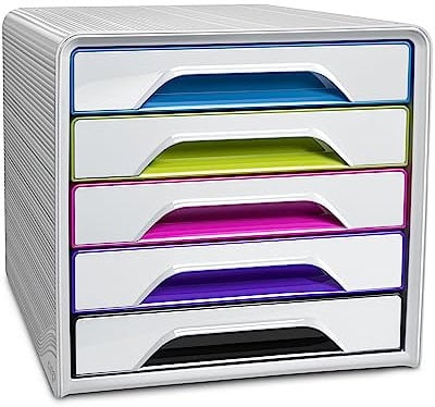 CEP Schubladenbox mit 5 flachen Schubladen Smoove 7-111 GM Weiss
