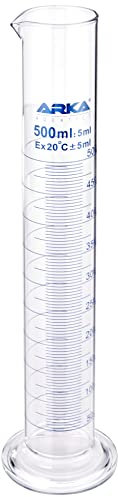ARKA Messzylinder - 500 ml - aus Borosilikatglas 3.3 - Präzisionsinstrument in Laborqualität für exakte Messungen im Aquariumhobby und darüber hinaus, robust und klar.