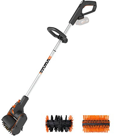 WORX 18V(20V MAX) Cordless Power Brush, PowerShare, Multi-Brush for Stone, Wood Surface and Artificial Cleaning, Quick Brush Change, 1x Stone Brush, 1x Steel Wire Joint Brush, WG441E.9
