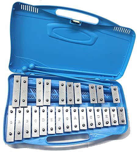 Alysée - MT25-CR-BL - Metalófono infantil 25 notas cromadas - estuche azul