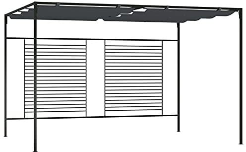 Susany Gartenpavillon mit Ausziehbarem Pavillon Partyzelt Pergola Überdachung Terrassenüberdachung Dach UV- und Wasserbeständig 4x3x2,3 m Anthrazit 180 g/m²