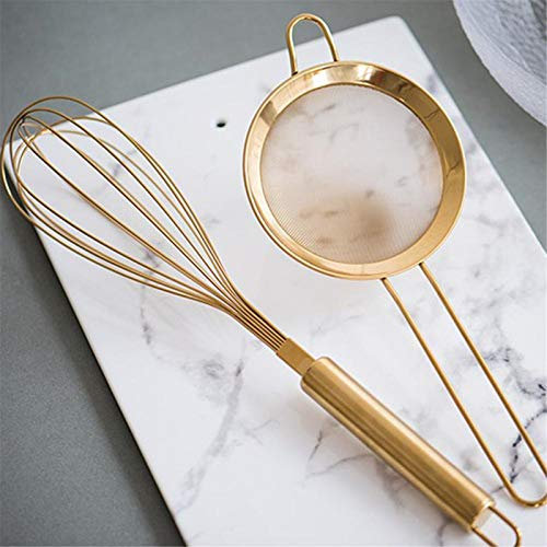 Batteur À Œufs Beaver Beatry Whisk Whisk Mélangeur d'oeufs Farine Sifter Shaker Shaker Shaker Mesh Tamis à gâteau Outil de cuisson Ensemble de cuisson 2pcs / set ( Couleur : Gold , Size : Medium )