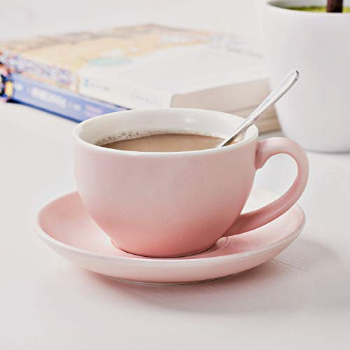 XINLAI Set di tazzine da caffè con piattino in Ceramica 250ml Rosa Europeo