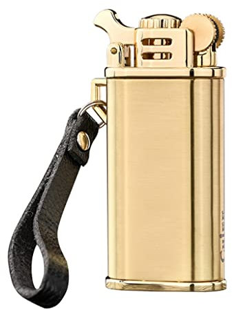 Accendino a fiamma aperta retrò a cherosene Portachiavi riutilizzabile Trench Sigaretta Accendino a mola Novità Accendino da tavolo a vibrazione in metallo per collezione Regalo decorativo con confezi
