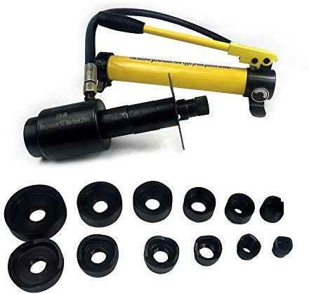 Juego de perforadora hidráulica, 10T hidráulico perforador de chapa, tubo de acero para herramientas, cilindro, bomba hidráulica, juego de perforadores con maletín