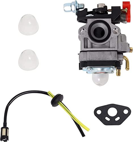 Carburador Compatible con Walbro Tipo WYJ 26cc-33cc Desbrozadoras y Cortacéspedes con Bomba Primaria Espaciador Juego de mangueras de Combustible Cilindrada Poweka