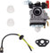 Carburador Compatible con Walbro Tipo WYJ 26cc-33cc Desbrozadoras y Cortacéspedes con Bomba Primaria Espaciador Juego de mangueras de Combustible Cilindrada Poweka