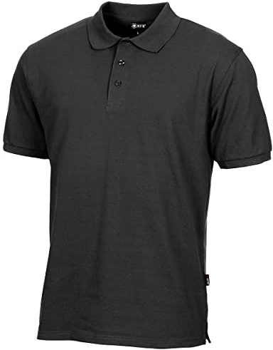 Poloshirt mit Knopfleiste (Schwarz, 6XL)