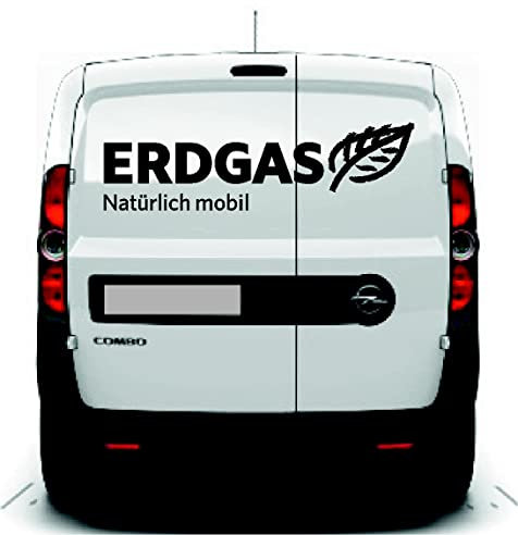 Autoaufkleber: 'Erdgas' - offizielles Logo Erdgas (Silber - 900 mm x 250 mm)