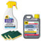 Algaenet 500ml + Hydrorep Eco 1lt + Spugne Abrasive per rimuovere Muschi e Licheni da Mattonelle in Cotto Klinker Muretti in Cemento Fughe Intonaco Pietre Naturali Mattoni