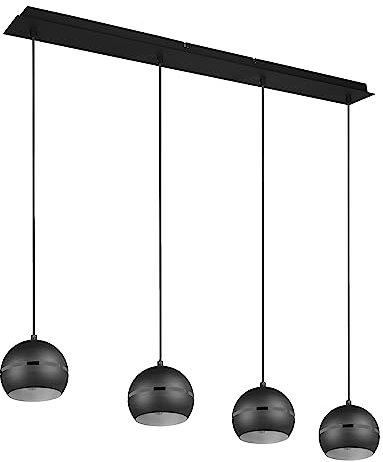 Trio Leuchten Pendelleuchte Fletcher 313300432, Metall Schwarz matt, exkl. 4x E14