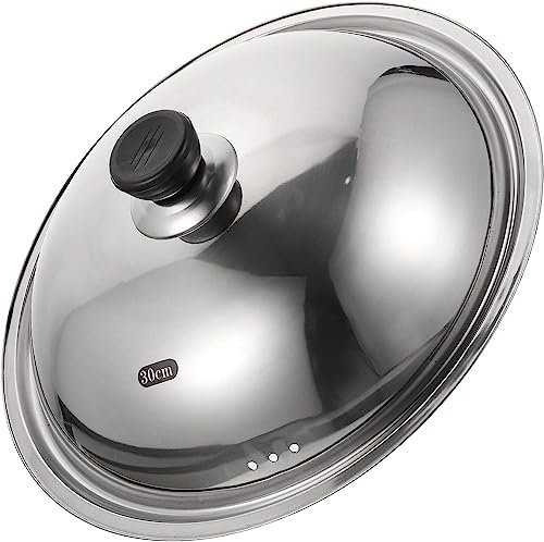 BAZAC Universal Pan Lid Replacement Pan Lid Frying Pan Cover Cast Iron Skillets Frying Pans Woks Replacement Pot Lid Cover for Pans Pots-36cm